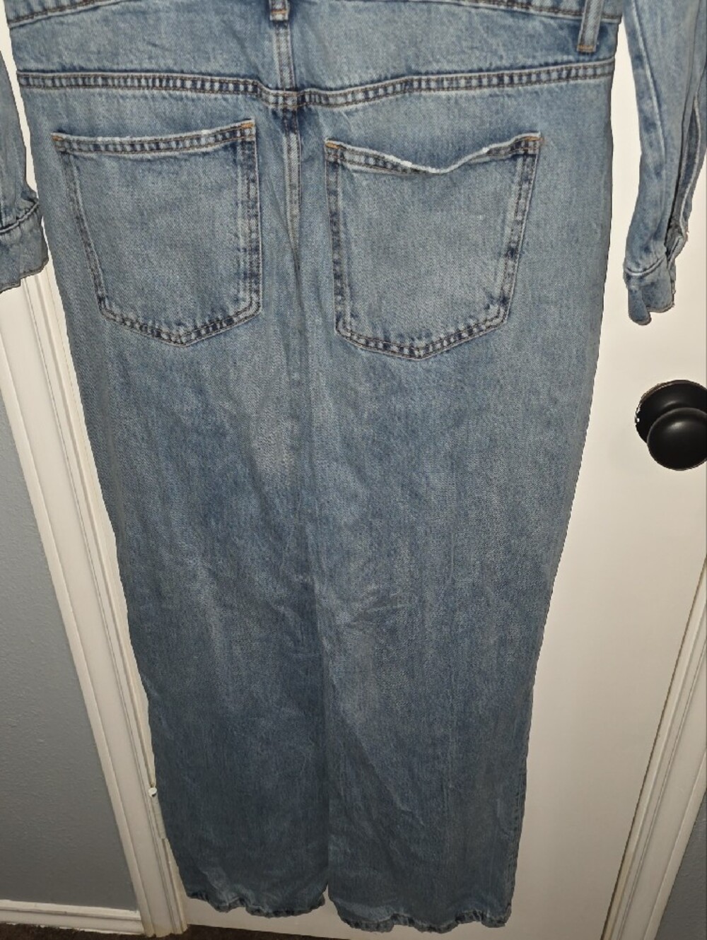 Zara Light Blue Denim Jumpsuit - Picture 6 of 7